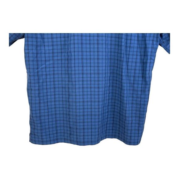 Quiksilver Waterman Shirt Mens XL Blue Check Short Sleeve Beach Tropical Pocket - Picture 6 of 11